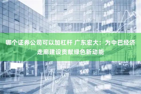 哪个证券公司可以加杠杆 广东宏大：为中巴经济走廊建设贡献绿色新动能